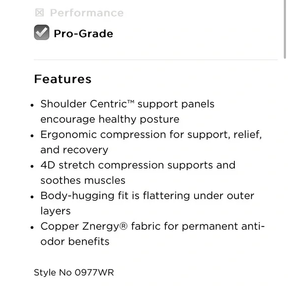 TOMMIE COPPER WHITE WOMEN’S PRO-GRADE SHORT SLEEVE SHOULDER SUPPORT SHIRT SIZE M - Picture 8 of 12